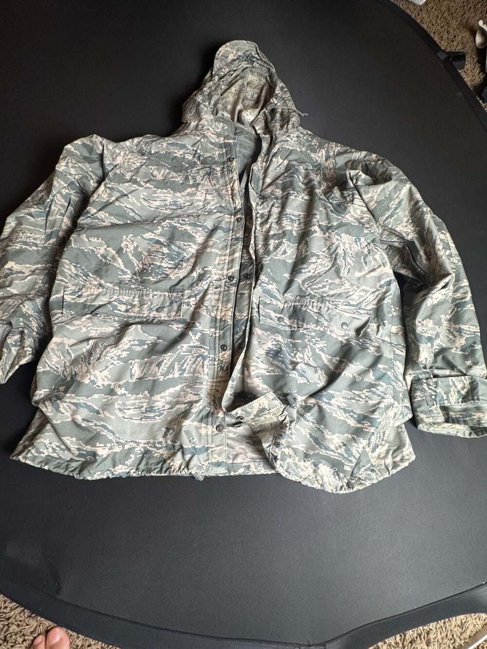 ORC Industries USAF ABU Tiger Stripe Improved Rainsuit Parka with Quilted Liner